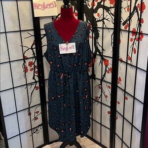 #125. 🪷teal animal print dress. 3x